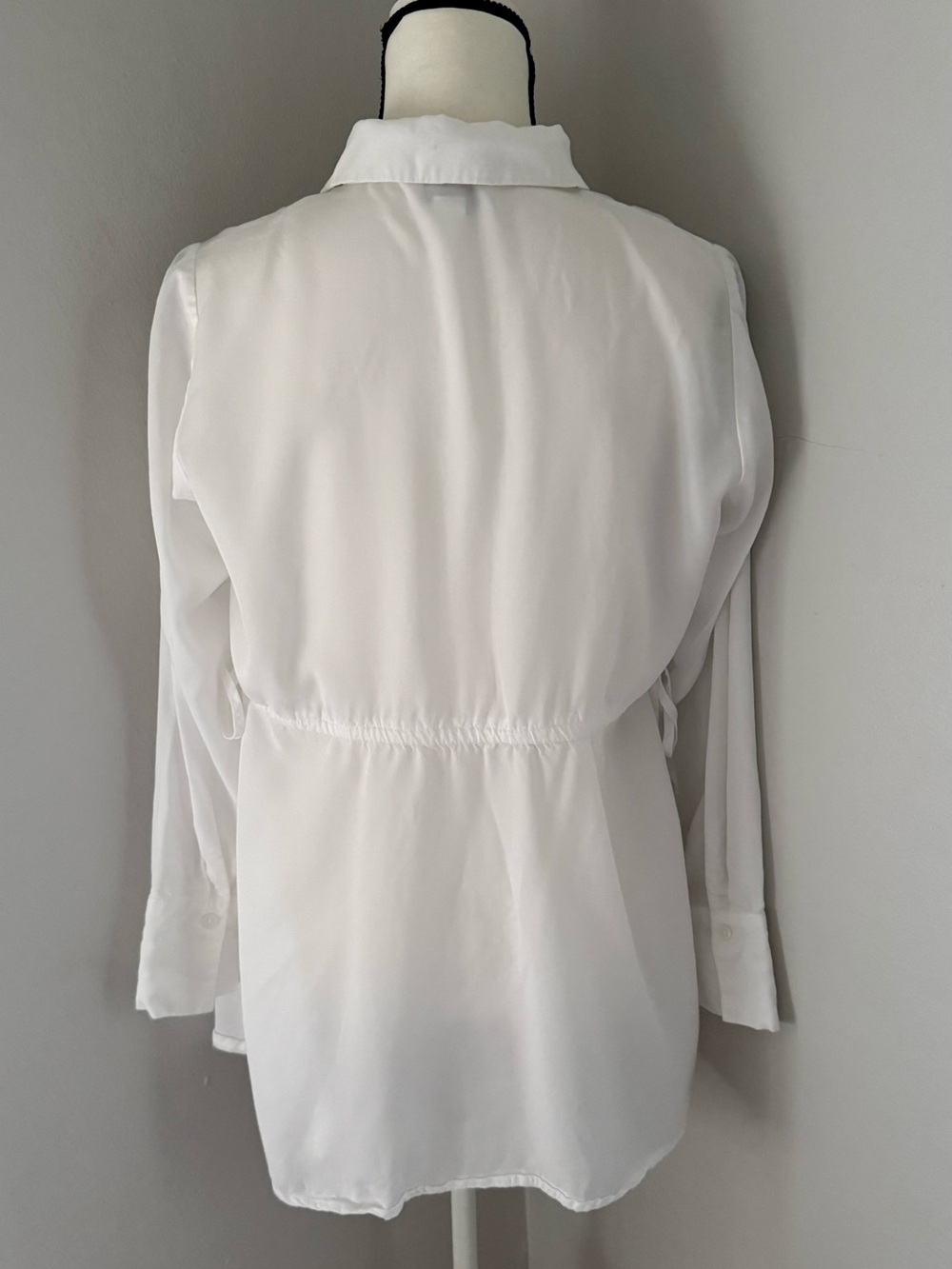 Seraphine White Ivory Button Down Top Maternity Nursing Drawstring Tie Size 8 US - Picture 4 of 8